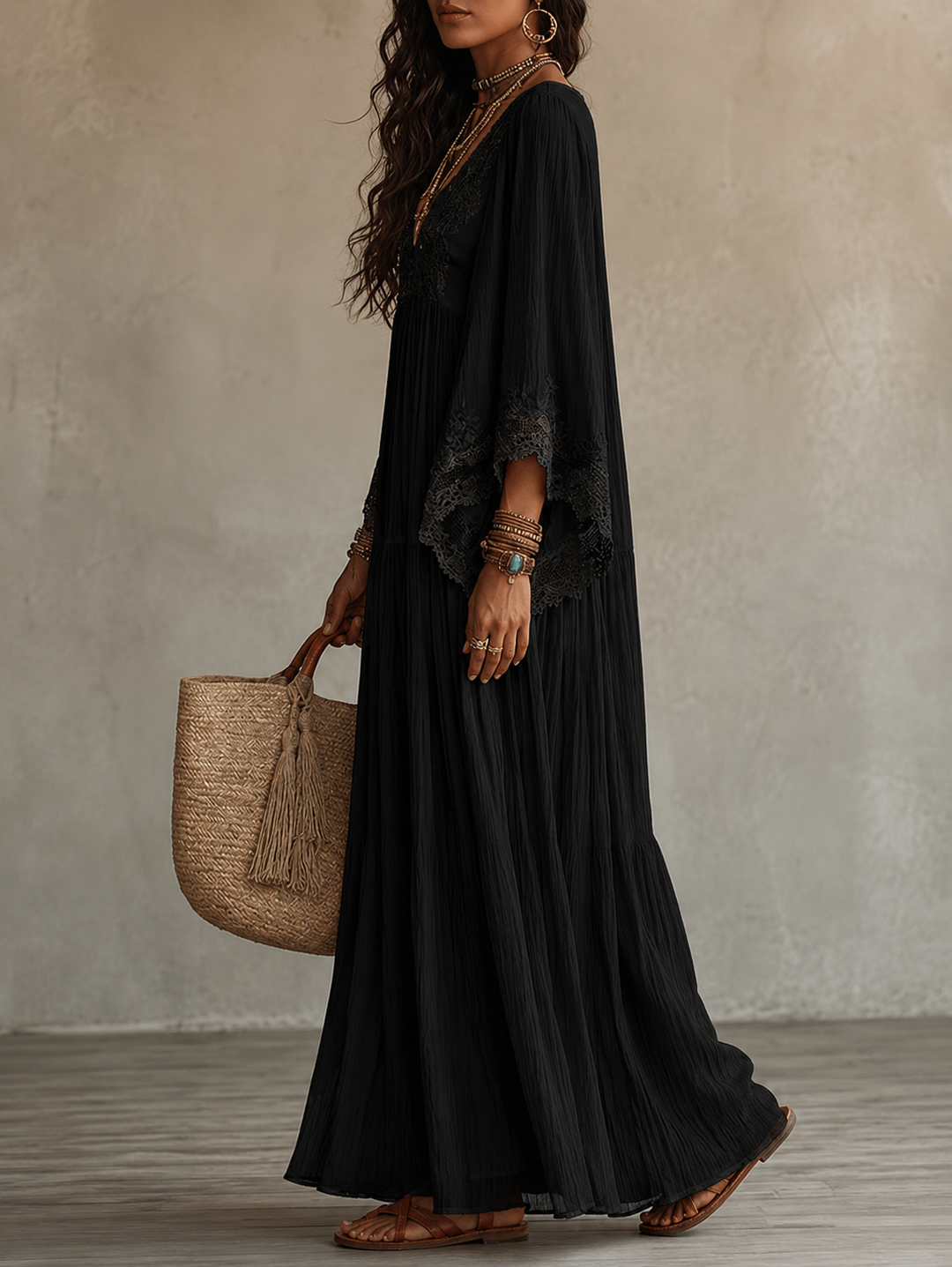 Ashcroft | Chiffon Lace Maxi Dress