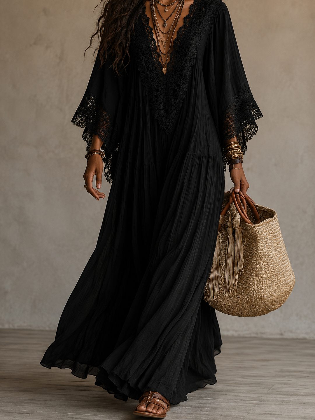 Ashcroft | Chiffon Lace Maxi Dress