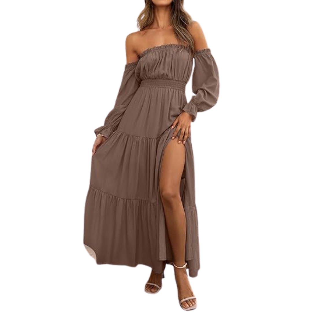 Ashcroft Bohemian Off-Shoulder Layered Maxi