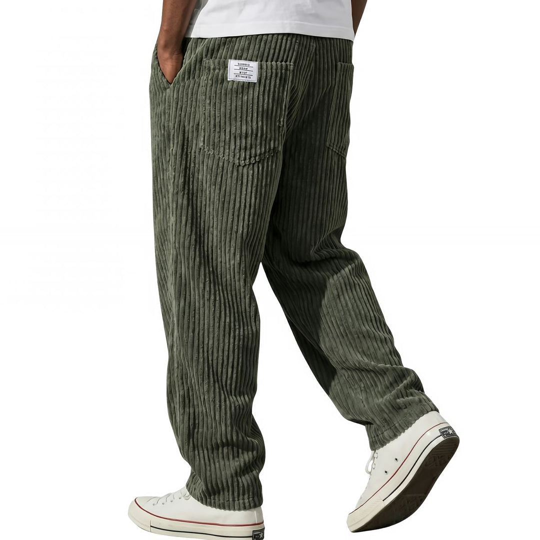 Elastic-Waist Corduroy Trousers