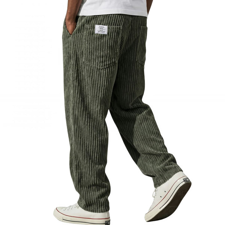 Elastic-Waist Corduroy Trousers