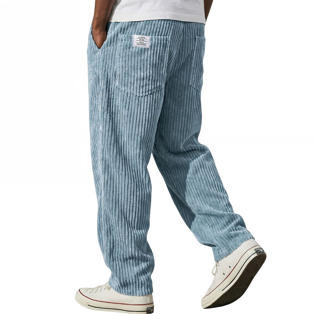 Elastic-Waist Corduroy Trousers