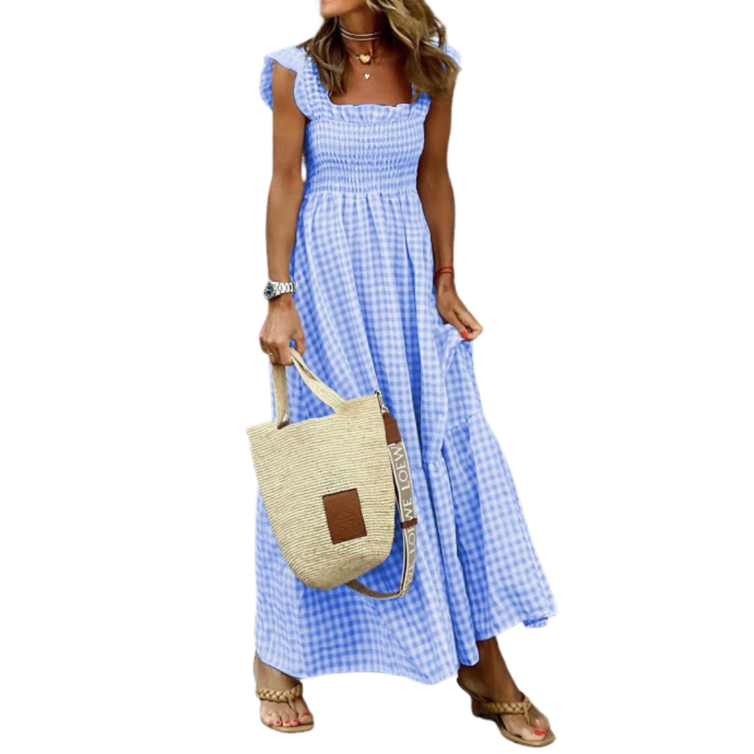 Ashcroft Retro Plaid Smocked Flounce Dress – view 4