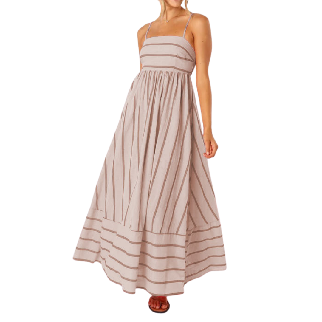 Ashcroft Striped Spaghetti Strap Swing Maxi Dress – view 8