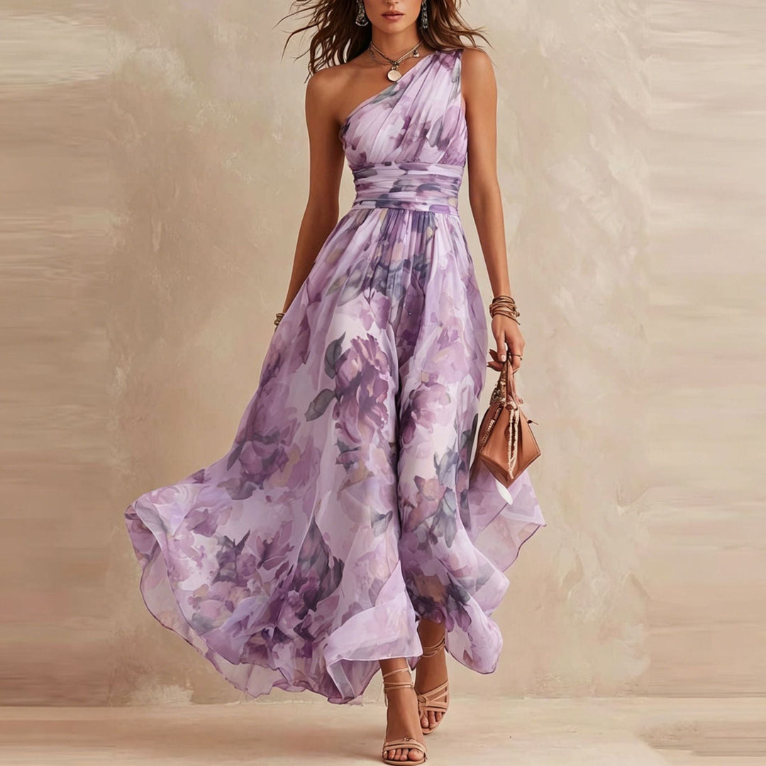 Aurora | Asymmetric Floral Dress