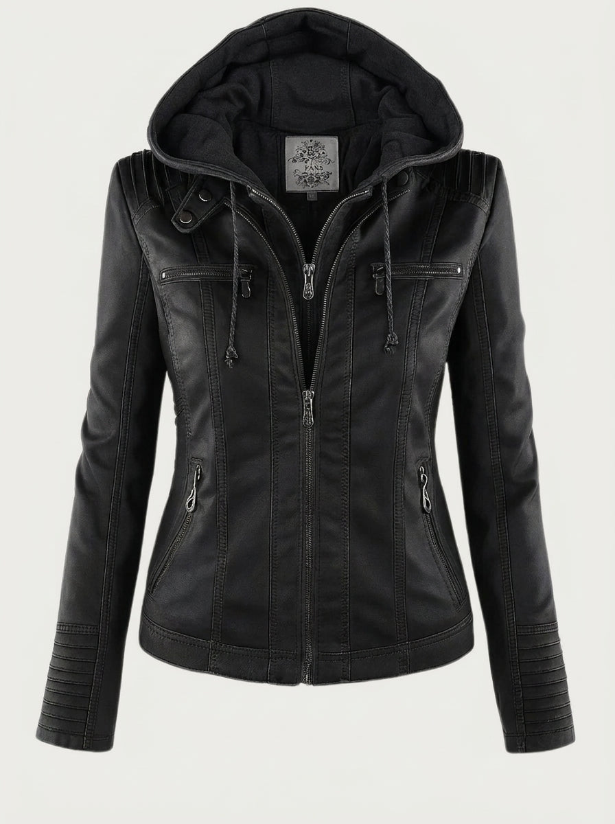 Flavia | Hooded Leather-Look Jacket