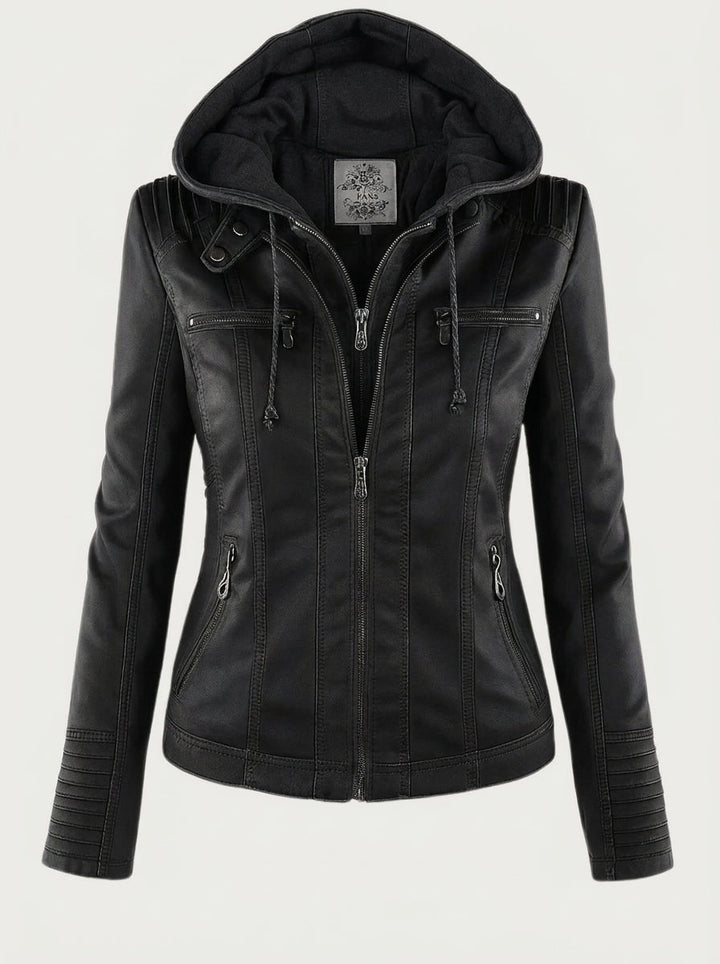 Flavia | Hooded Leather-Look Jacket