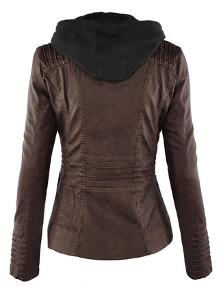 Flavia | Hooded Leather-Look Jacket