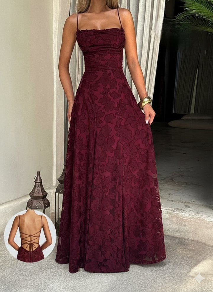 Ashcroft Elegant Backless Lace Long Dress Fitted Design for Special Occasions & Parties