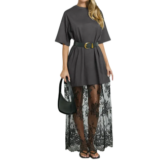 Ashcroft Lace Hem Drop Shoulder Maxi Dress – view 3