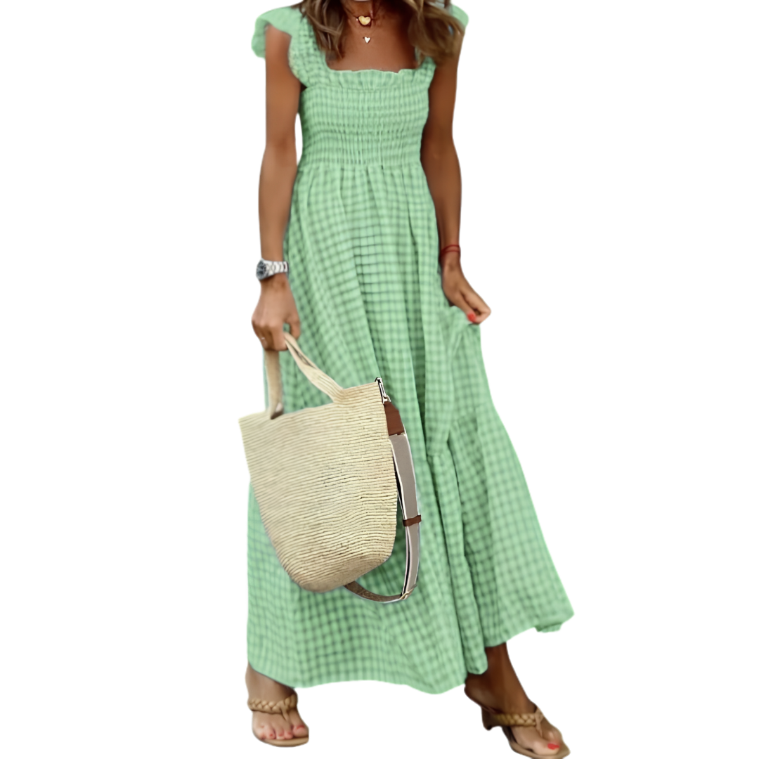 Ashcroft Retro Plaid Smocked Flounce Dress – view 5