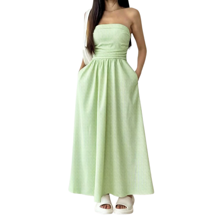 Ashcroft Striped Strapless Maxi Dress with Pockets – view 6