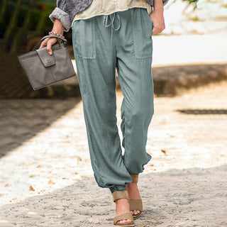 Plain Drawstring Trousers
