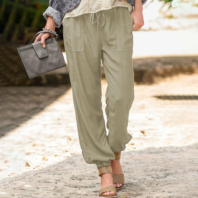 Plain Drawstring Trousers