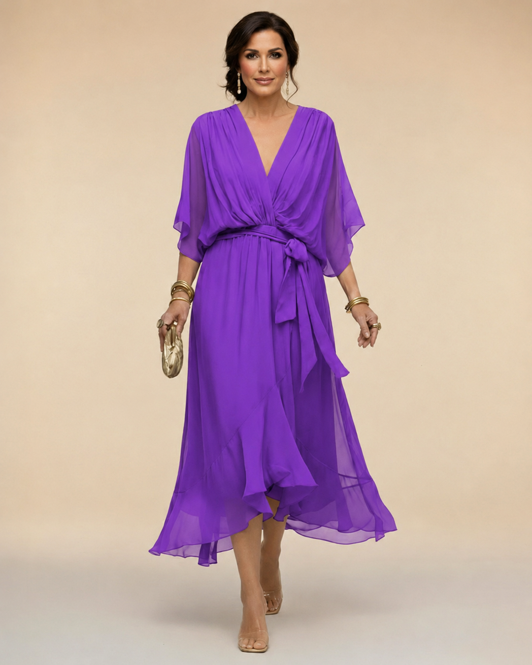 Sheila | Chiffon V-Neck Dress