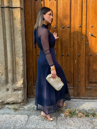 Ashcroft | Navy Tulle Evening Dress