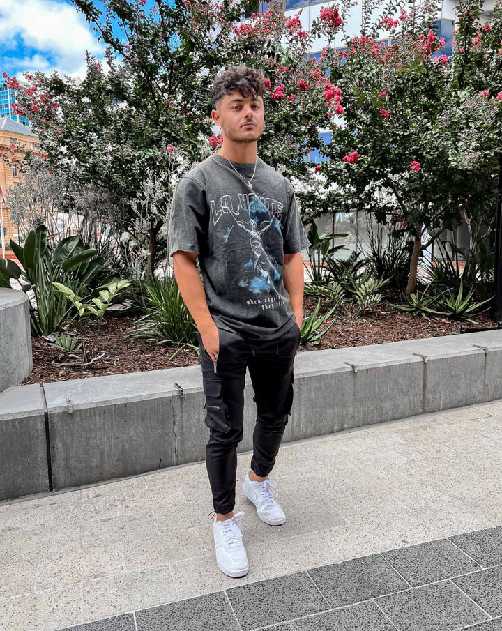 Ashcroft | Black Cargo Trousers