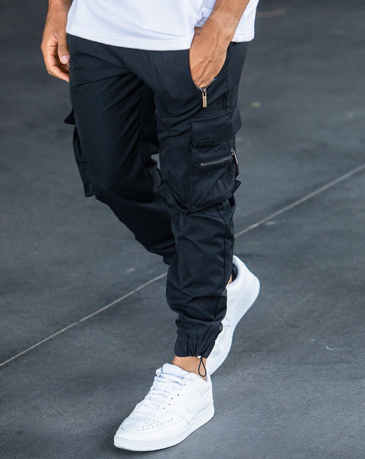 Ashcroft | Black Cargo Trousers