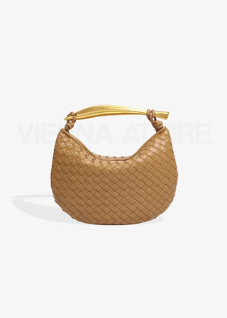 Alejandra | Woven Bag with Gold Handle
