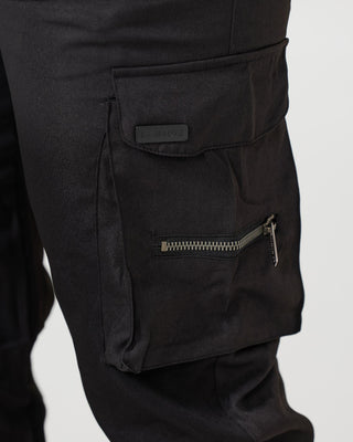 Ashcroft | Black Cargo Trousers
