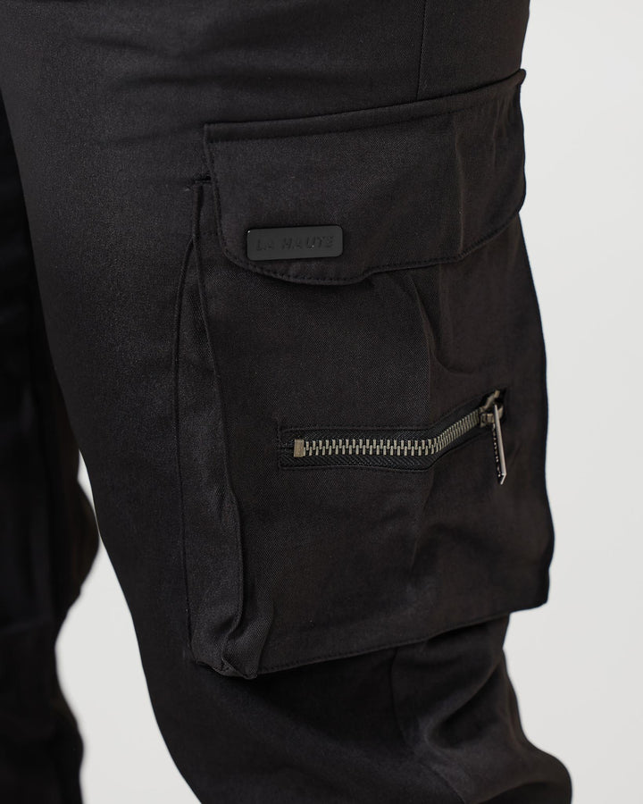 Ashcroft | Black Cargo Trousers