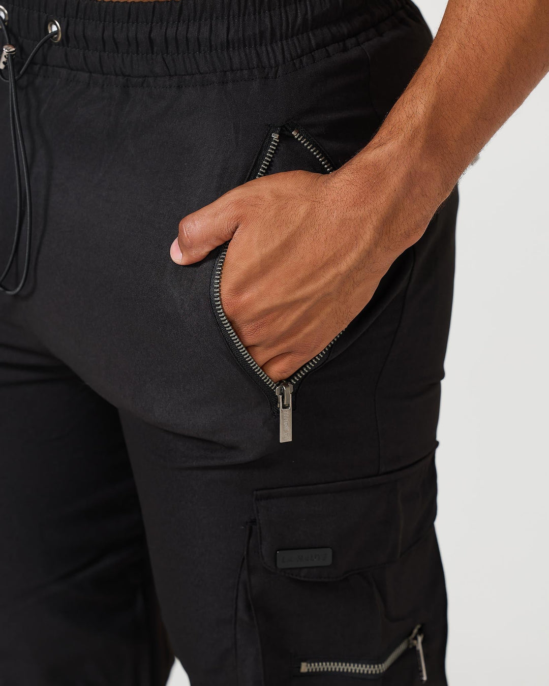 Ashcroft | Black Cargo Trousers