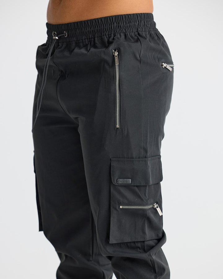 Ashcroft | Black Cargo Trousers