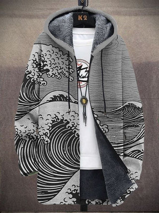 Margot | Hooded Artistic-Print Cardigan
