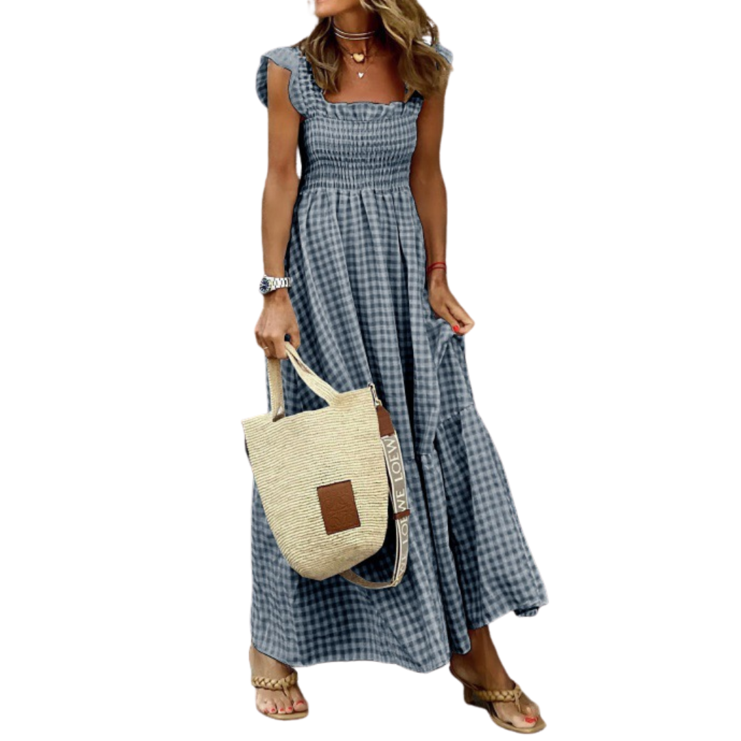 Ashcroft Retro Plaid Smocked Flounce Dress – view 2