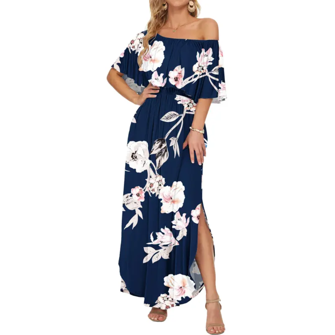 Ashcroft Floral Off-Shoulder Ruffle Maxi Dress – view 4