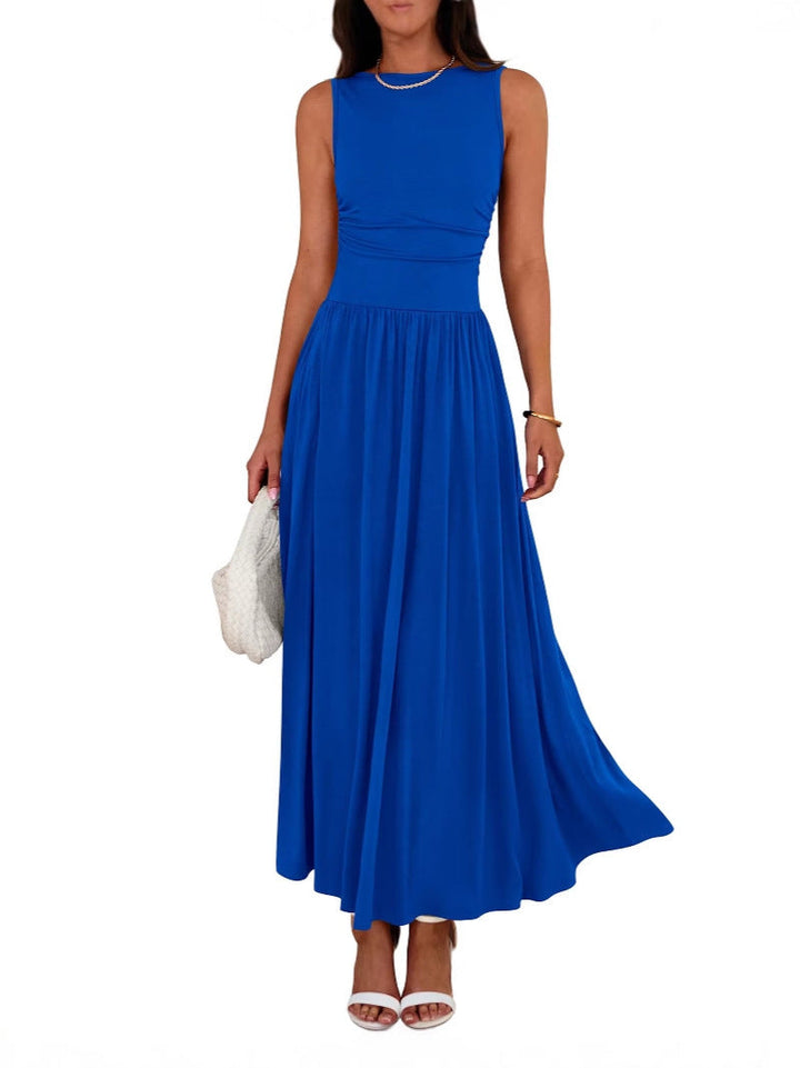 Ashcroft Chic Sleeveless Ruched High-Waisted Maxi Dress – view 3