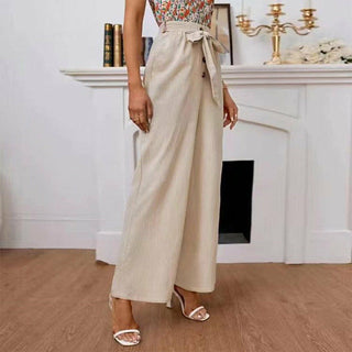 Elegant Wide-Leg Plain Trousers