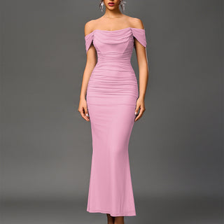Ashcroft Elegant Off Shoulder Backless Mermaid Dress – view 10