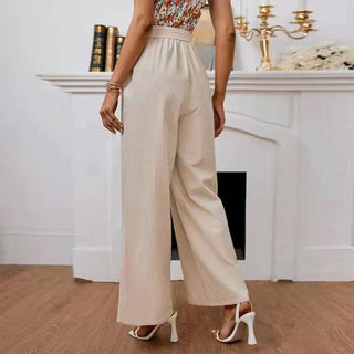 Elegant Wide-Leg Plain Trousers