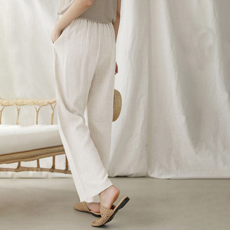 Straight-Leg Casual Trousers