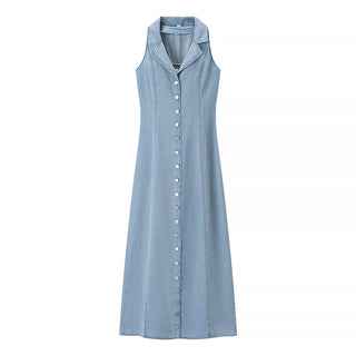 Ashcroft Classic Buttoned Down Deep V-Neck Maxi Dress – view 6