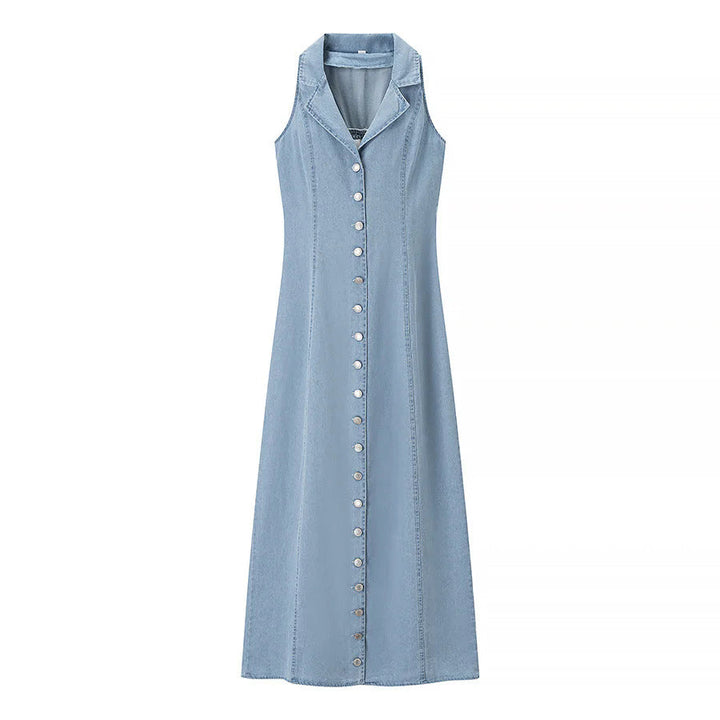 Ashcroft Classic Buttoned Down Deep V-Neck Maxi Dress – view 6