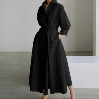 Ashcroft Elegant Front Wrap Collared Maxi Dress – view 9