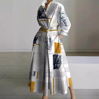 Ashcroft Elegant Front Wrap Collared Maxi Dress