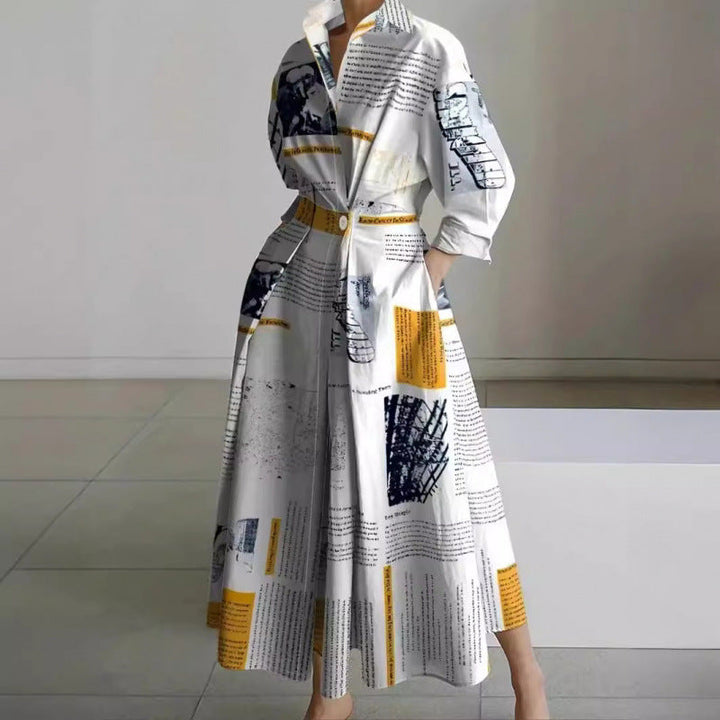 Ashcroft Elegant Front Wrap Collared Maxi Dress