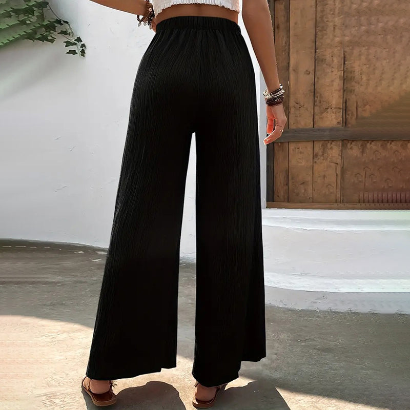 Wide-Leg Casual Trousers