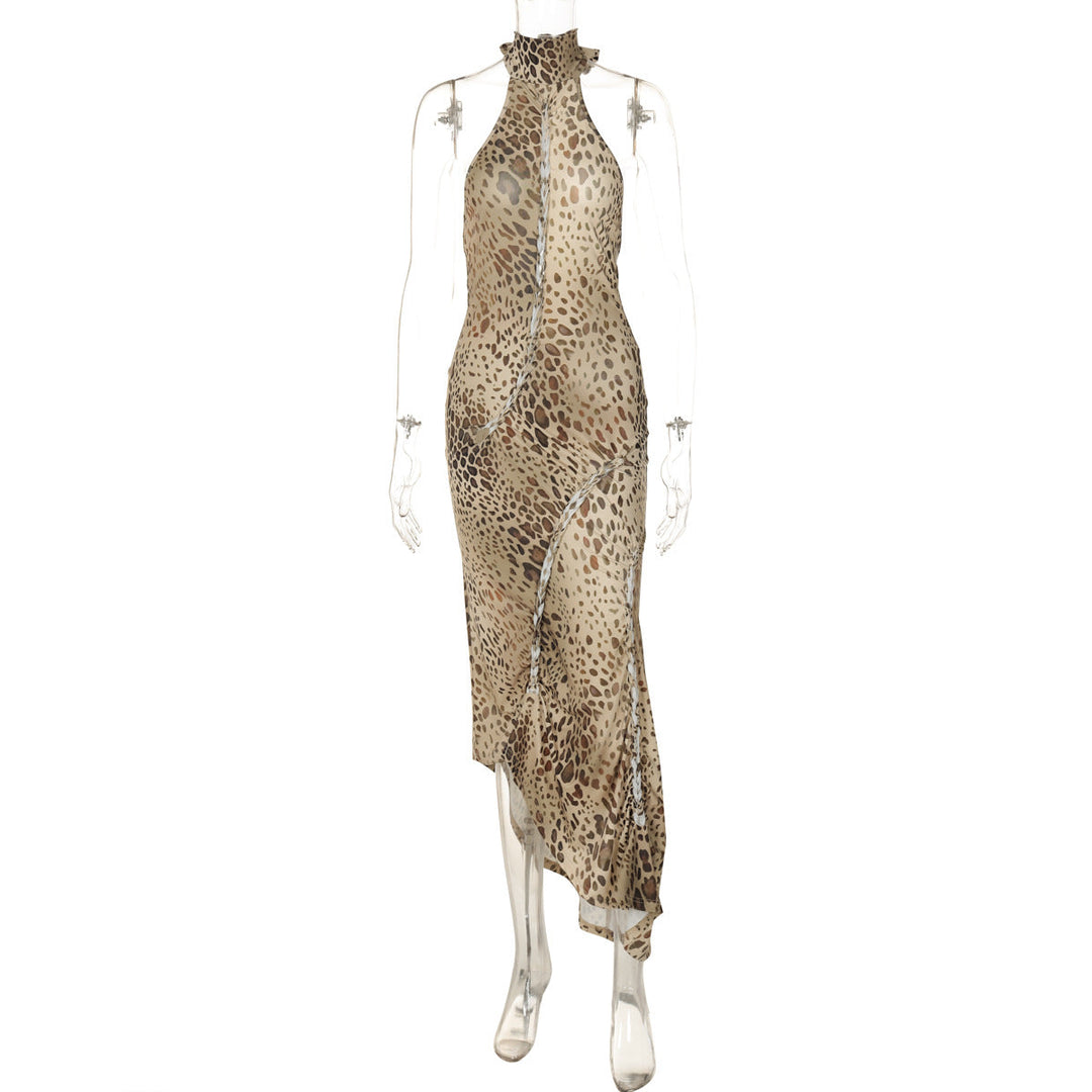 Ashcroft Graceful Leopard Backless Sleeveless Maxi Dress – view 6