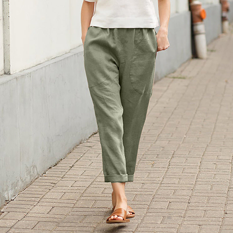 Straight-Leg Casual Trousers