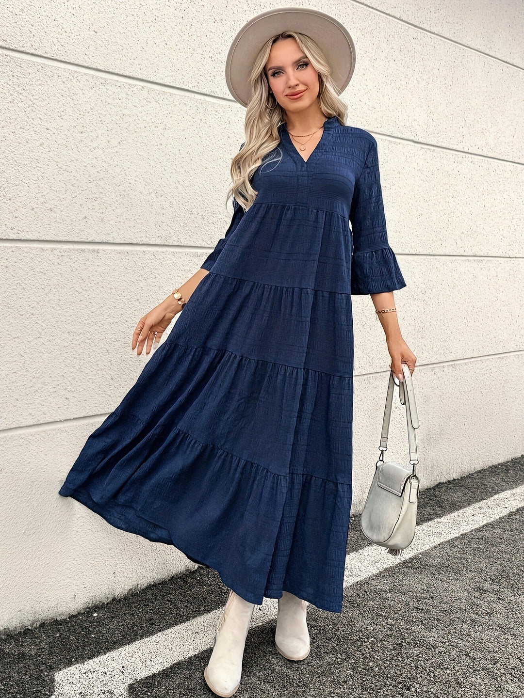 Ashcroft Casual V-Neck Summer Maxi Dress – view 5