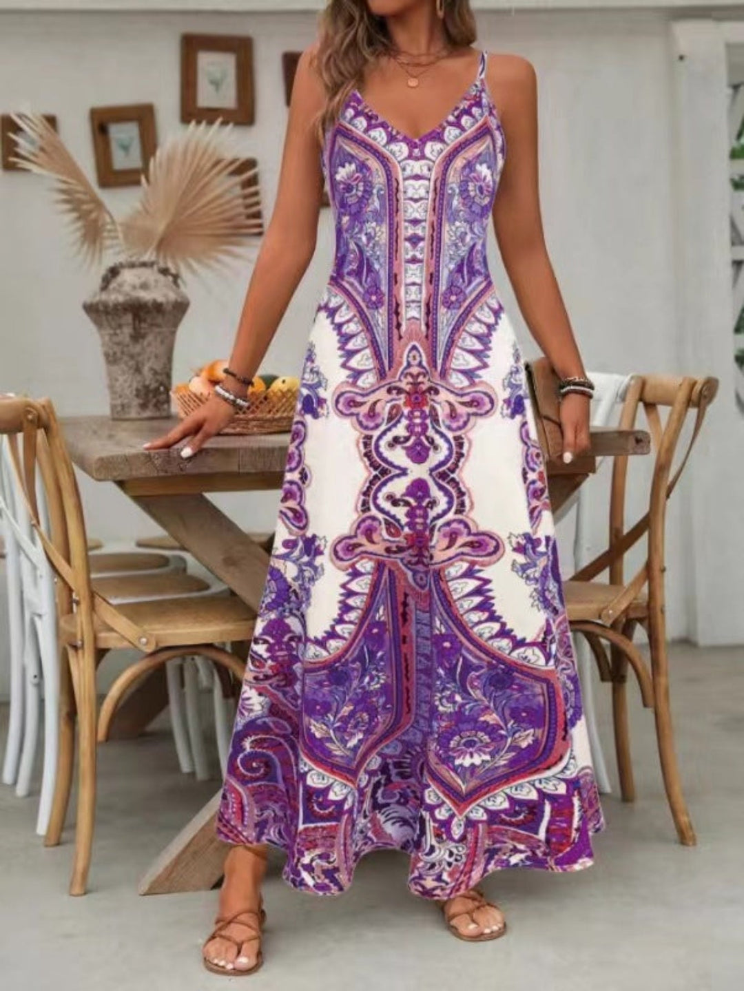 Ashcroft Chic Sleeveless Strap Summer Maxi Dress – view 4