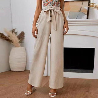 Elegant Wide-Leg Plain Trousers
