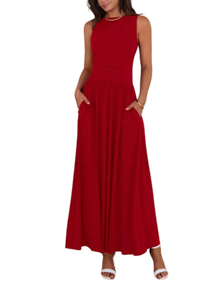 Ashcroft Chic Sleeveless Ruched High-Waisted Maxi Dress – view 2