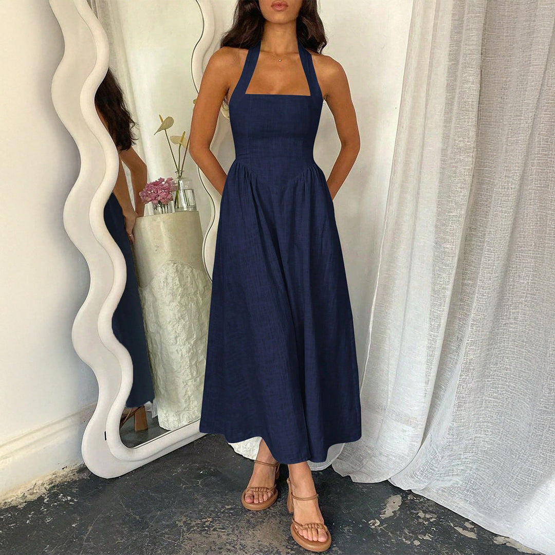 Ashcroft Vintage Summer Halter Neck A-Line Maxi Dress – view 12