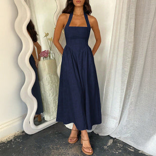 Ashcroft Vintage Summer Halter Neck A-Line Maxi Dress – view 12