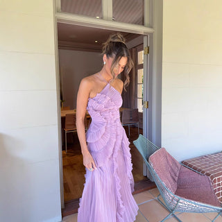 Ashcroft Elegant Halter Neck Lotus Summer Maxi Dress – view 2
